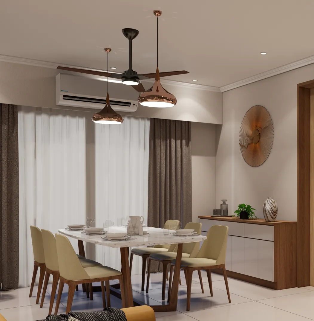 Dining interior in Kazhakkoottam designed by Radianz
