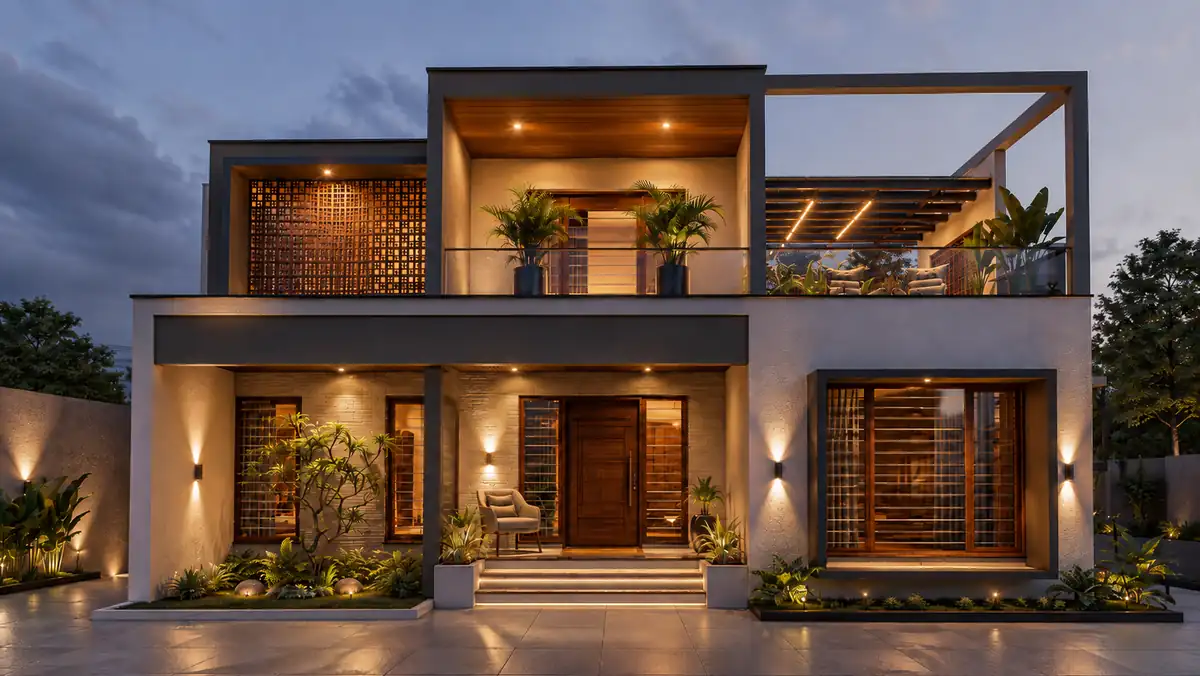House design in Balaramapuram, Trivandrum - architecture by Radianz, architects in Trivandrum