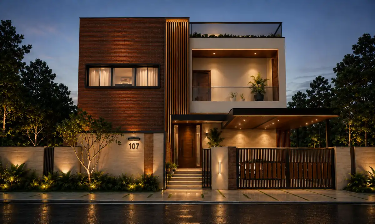 House design in Kamaleswaram, Trivandrum - architecture by Radianz, architects in Trivandrum