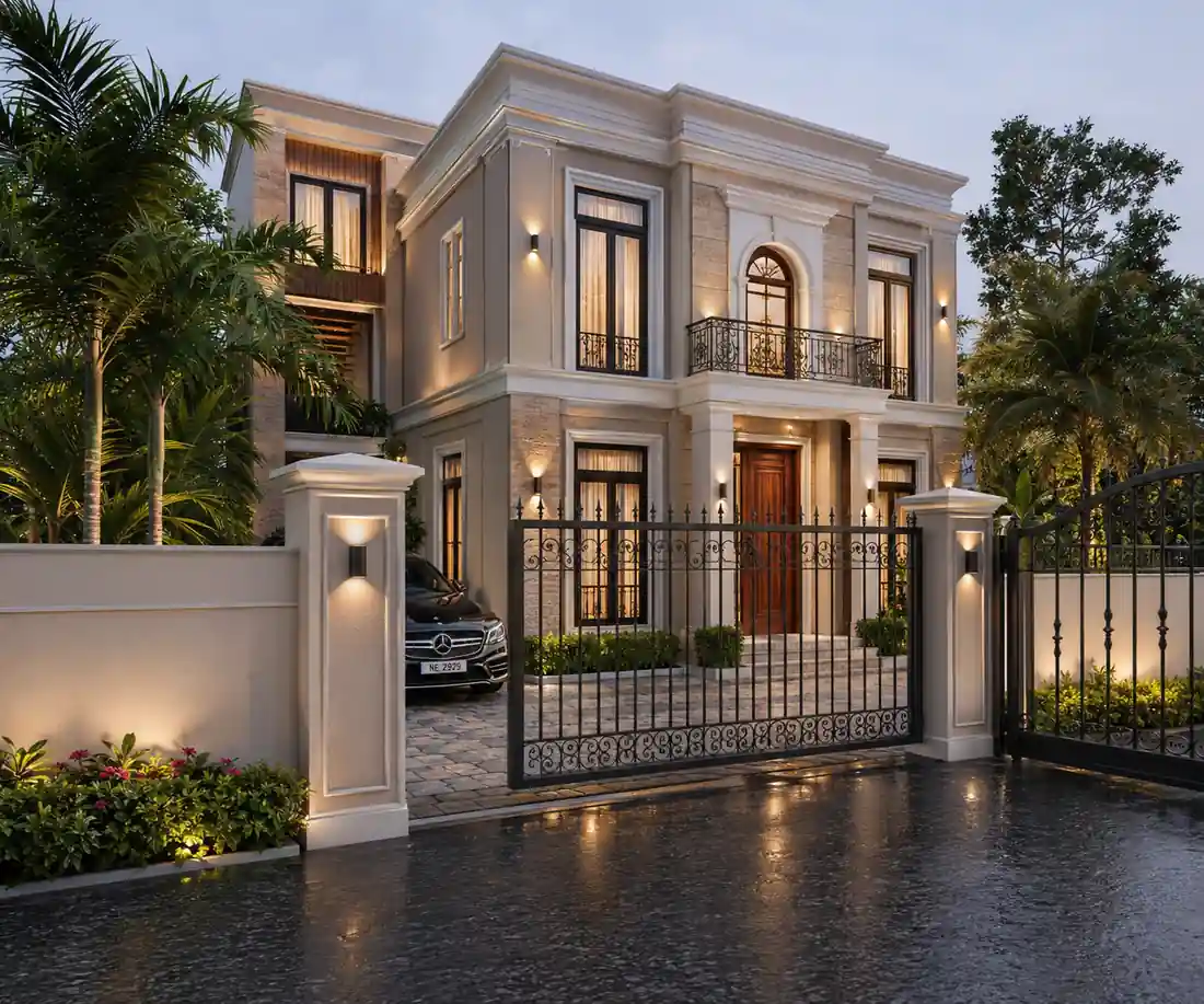 House design in Sasthamangalam, Trivandrum - architecture by Radianz, architects in Trivandrum