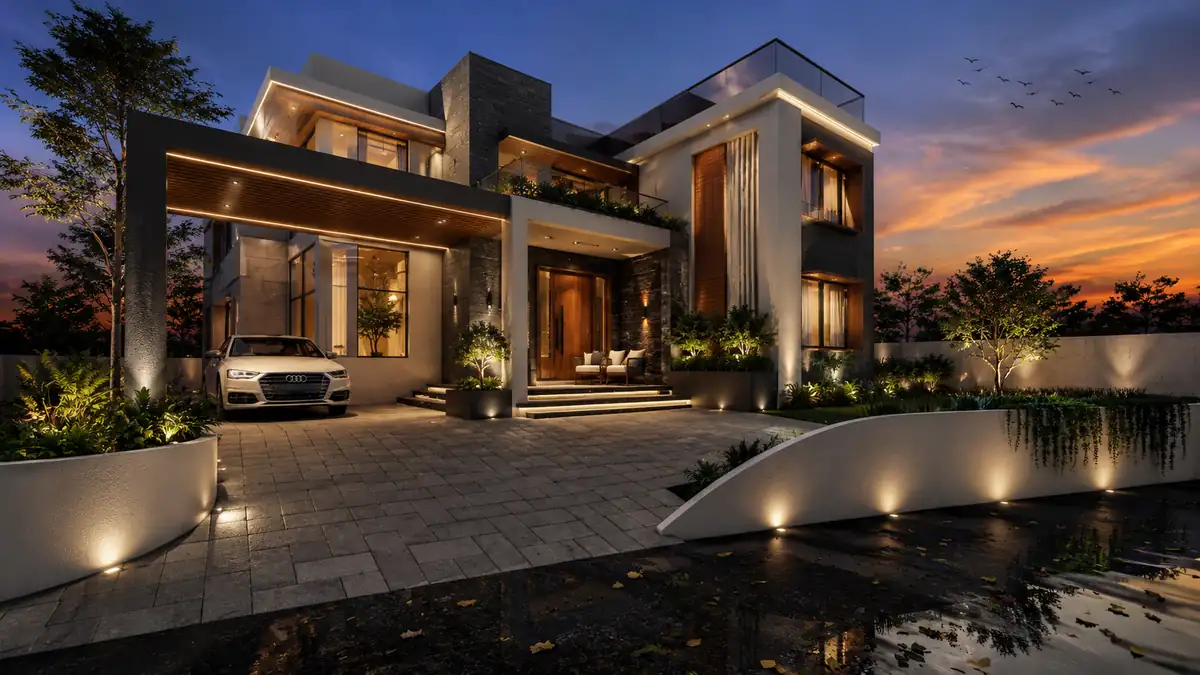House design in Venjaramoodu, Trivandrum - architecture by Radianz, architects in Trivandrum