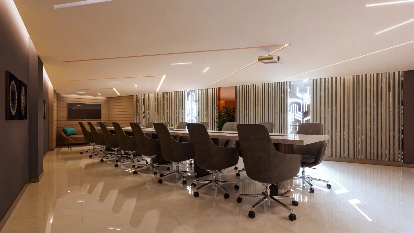 Conference room at Amigos Hotel, Trivandrum - hotel interior design by Radianz, architects in Trivandrum