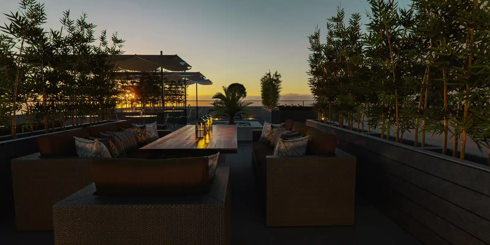 Rooftop terrace at Amigos Hotel, Trivandrum - hotel interior design by Radianz, architects in Trivandrum