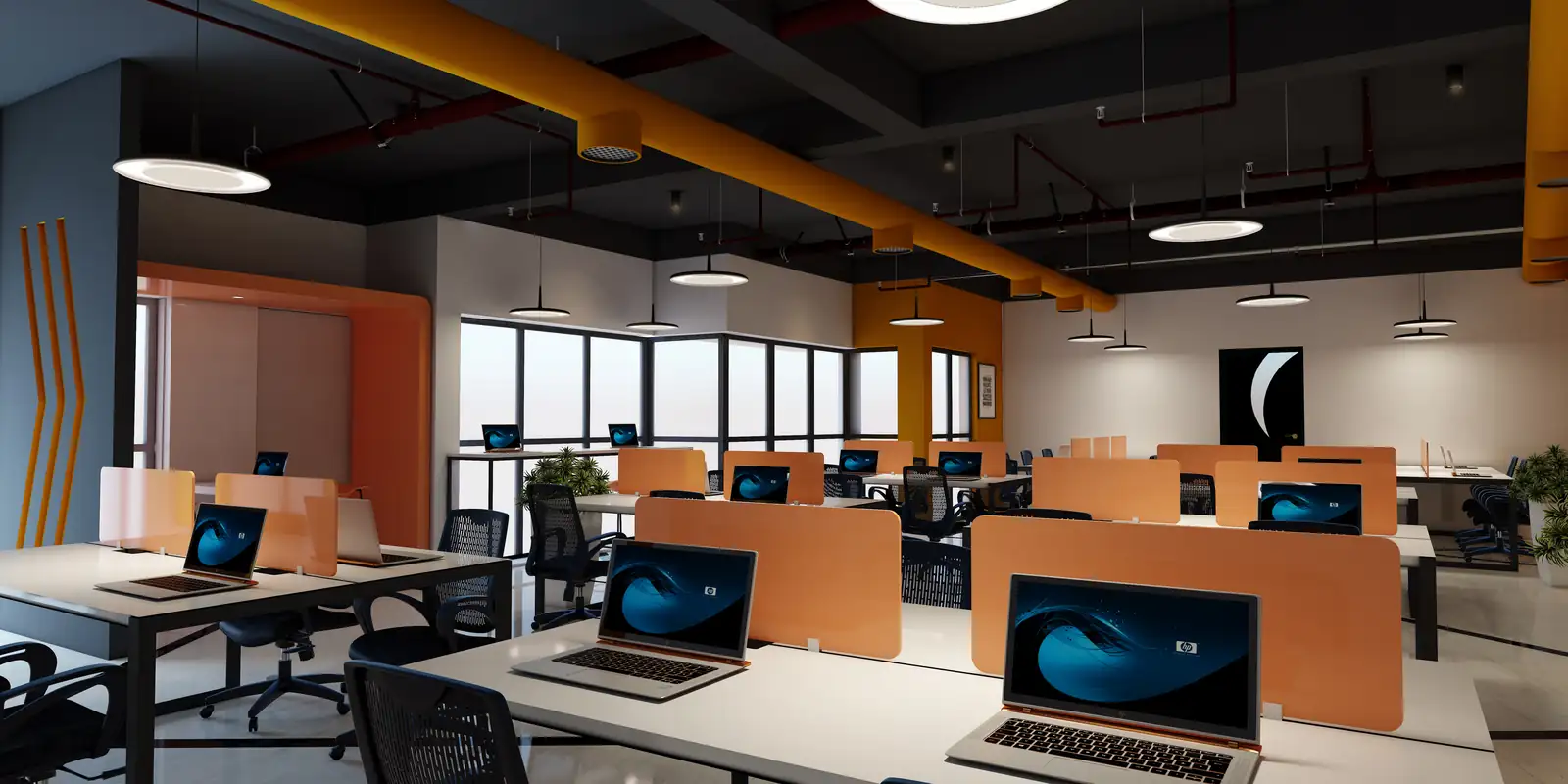 Open-plan office at NeoIT, Pattom, Trivandrum - workplace interior design by Radianz, architects in Trivandrum