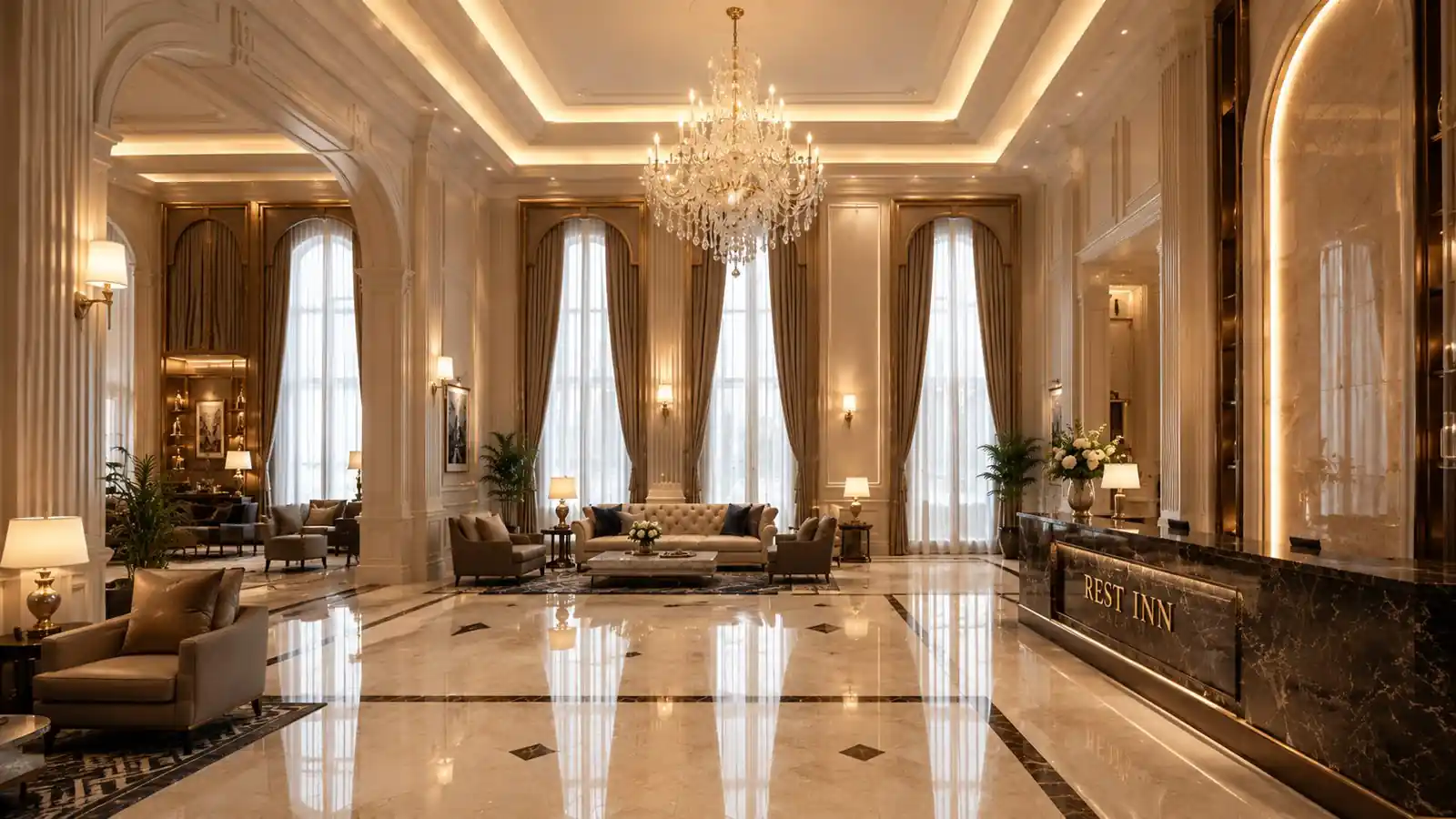 Grand lobby chandelier, Wayanad - concept design visualisation by Radianz