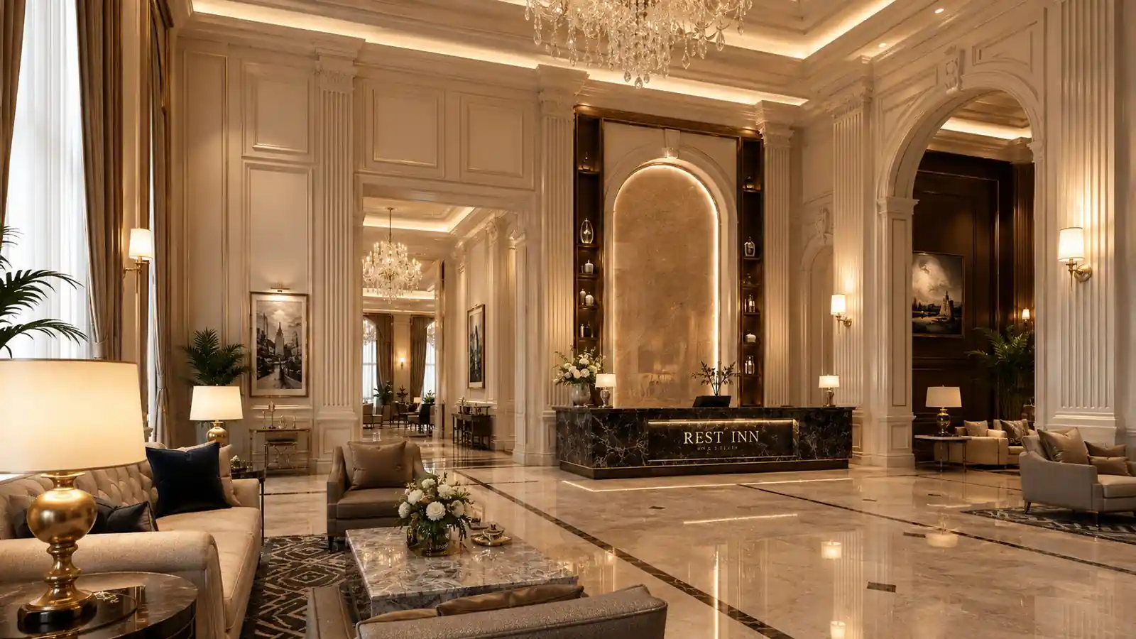 Lobby lounge, Wayanad - concept design visualisation by Radianz