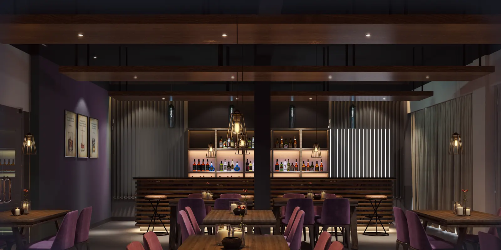 Executive bar counter at Royal Tower, Attingal, Trivandrum - hotel interior design by Radianz, architects in Trivandrum