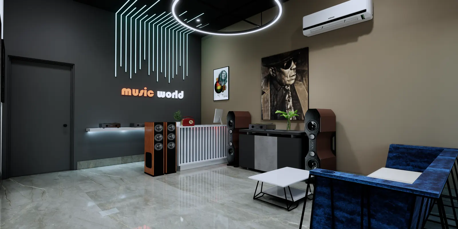 Bose zone at Vipin Audio Showroom, Trivandrum - retail interior design by Radianz, architects in Trivandrum