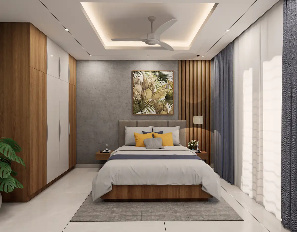 Master bedroom interior design in Chittazha, Kerala - interior design by Radianz, architects in Trivandrum, view 1
