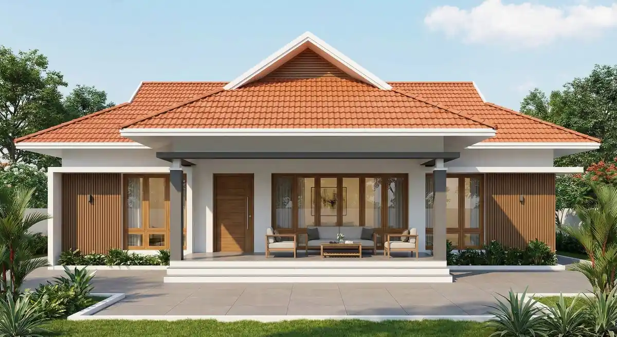 Traditional contemporary mix house design in Kerala - architecture by Radianz, architects in Trivandrum