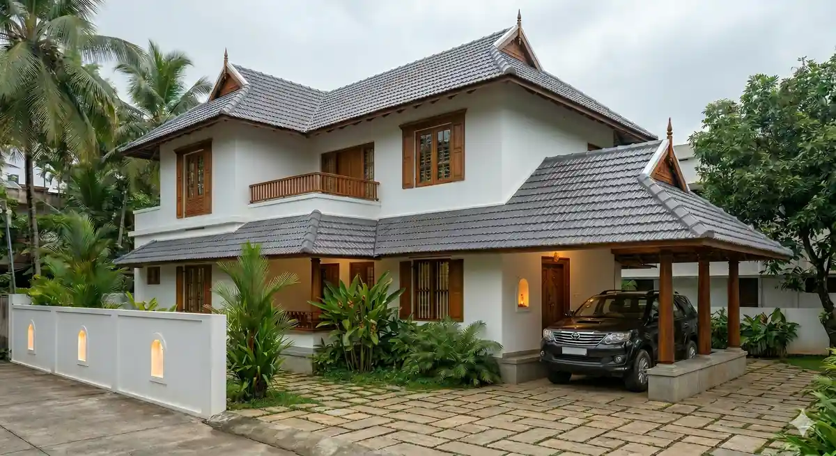 Traditional Kerala house design in Menamkulam, Trivandrum - architecture by Radianz, architects in Trivandrum